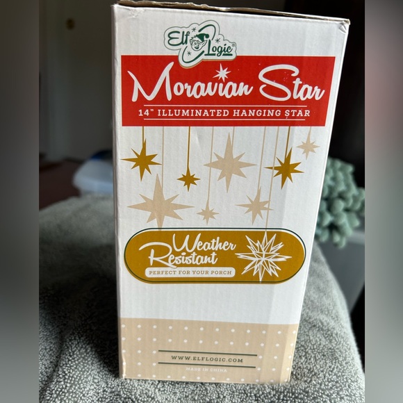 Elf Logic - 14" LED Moravian Star Tree Topper Brand New - Picture 2 of 11